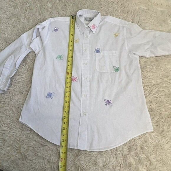 Las Olas Vintage Womens Rainbow Ladybug Button up Blouse Long Sleeve Size Large - Picture 5 of 11